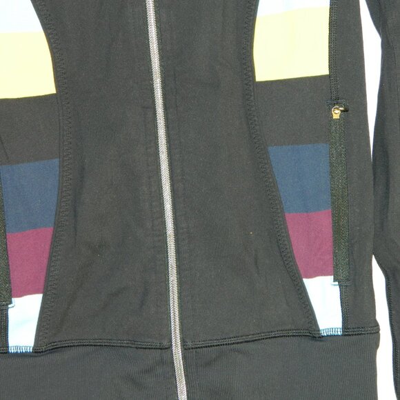 Lululemon Black Nice Asana Colour Blocked Scuba Jacket Size 4 - Picture 7 of 16